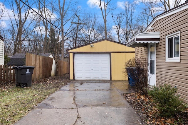 view of garage