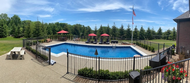 view of pool with a patio