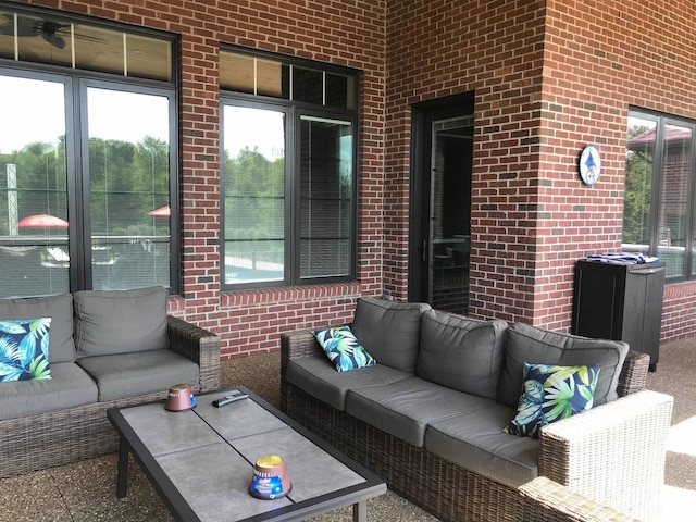 view of patio with an outdoor living space