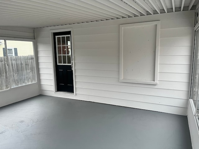 view of unfurnished sunroom