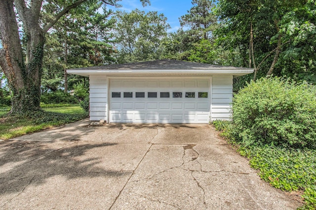 view of garage