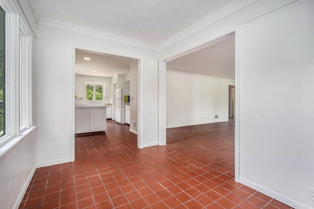 interior space featuring crown molding