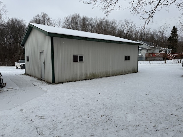 view of snow covered structure