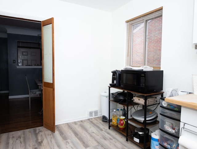 office area featuring light wood-type flooring