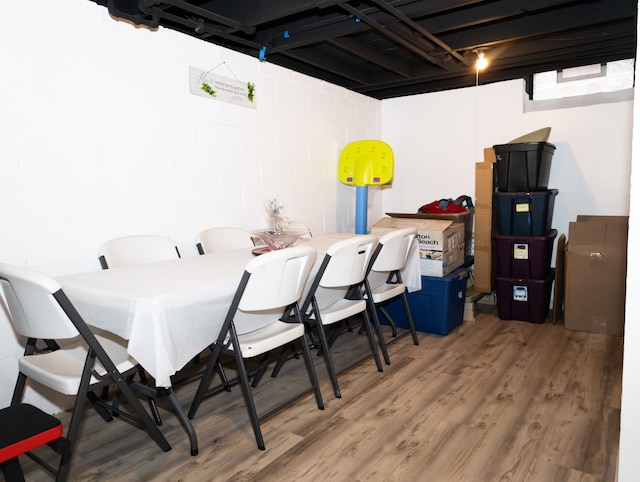 dining space featuring hardwood / wood-style flooring