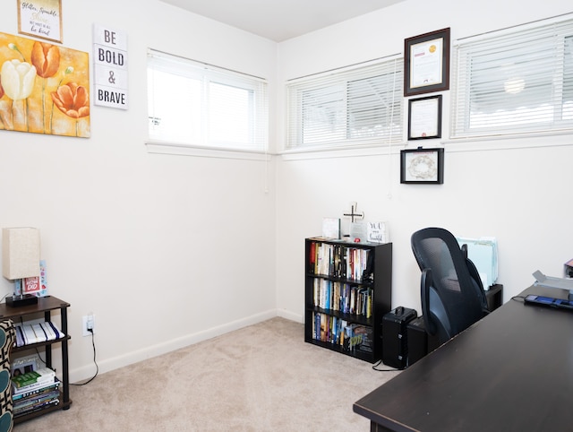 view of carpeted office