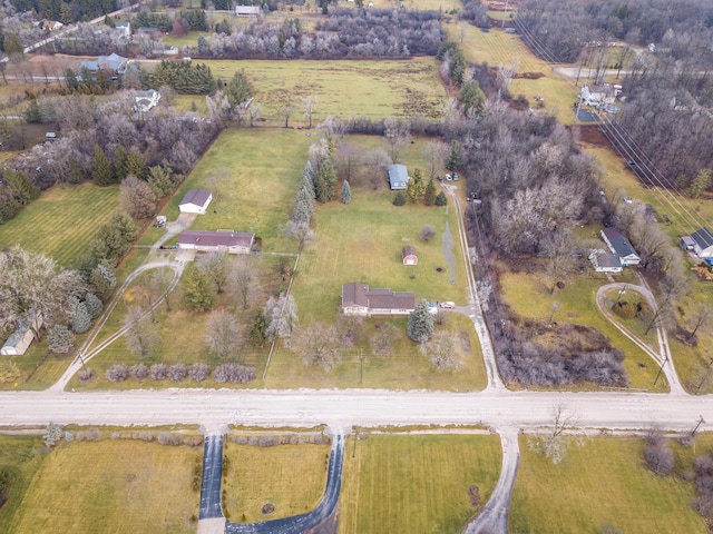 bird's eye view with a rural view