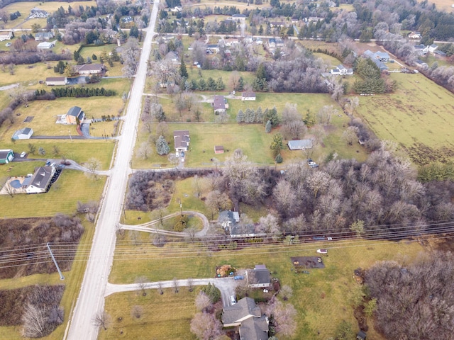 drone / aerial view with a rural view