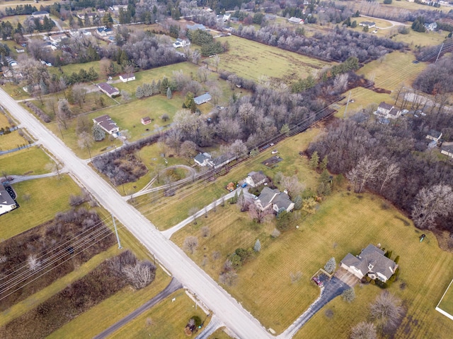 aerial view featuring a rural view