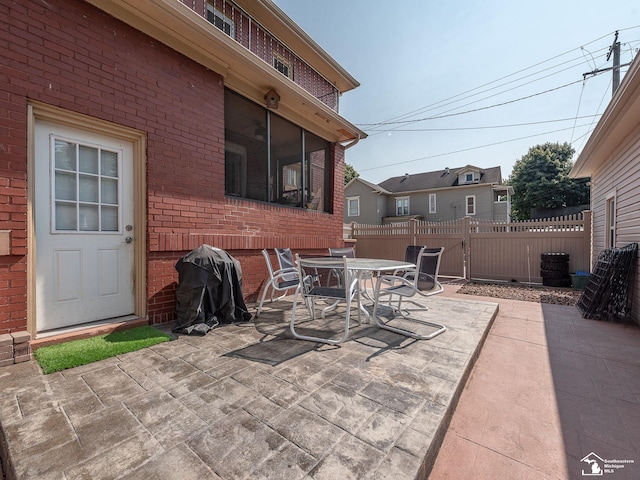 view of patio with area for grilling