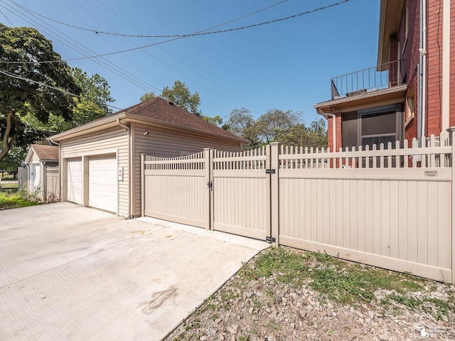 view of garage