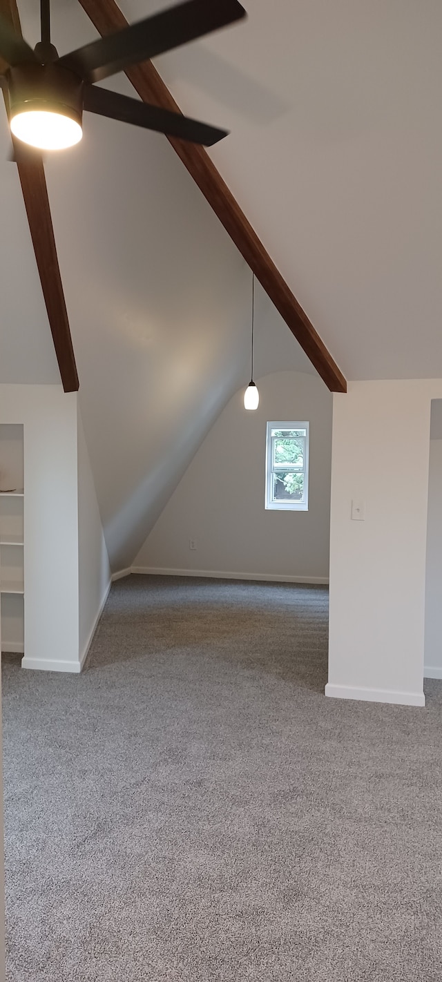 additional living space with carpet floors and lofted ceiling