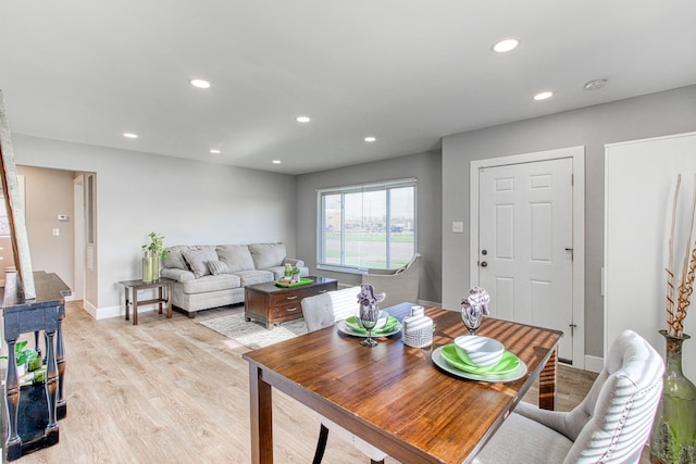 dining room featuring light hardwood / wood-style flooring