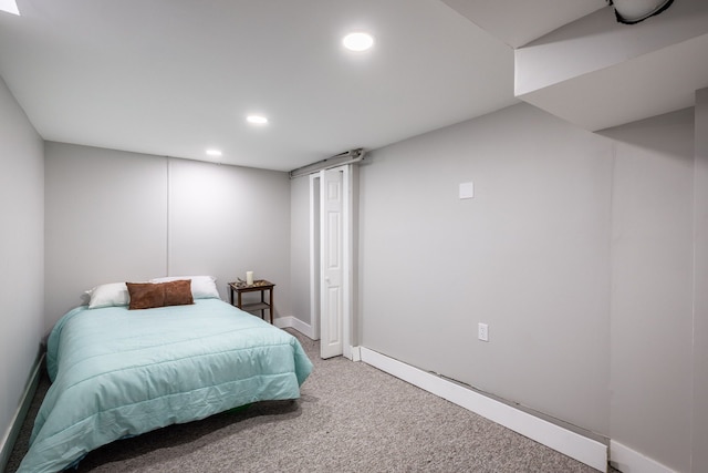 bedroom with carpet flooring