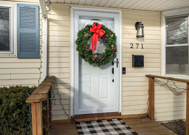 view of doorway to property