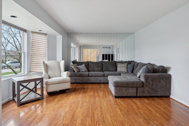 living room featuring hardwood / wood-style floors