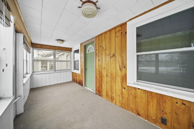 view of unfurnished sunroom