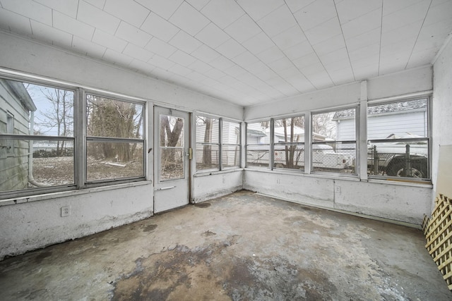 view of unfurnished sunroom