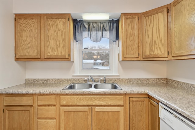 kitchen featuring sink and white dishwasher