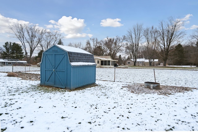 view of snow covered structure