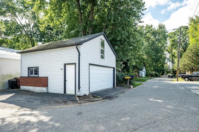 view of garage