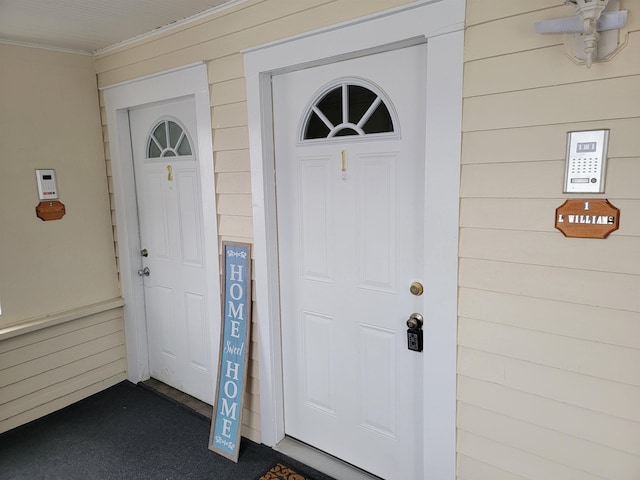 view of doorway to property