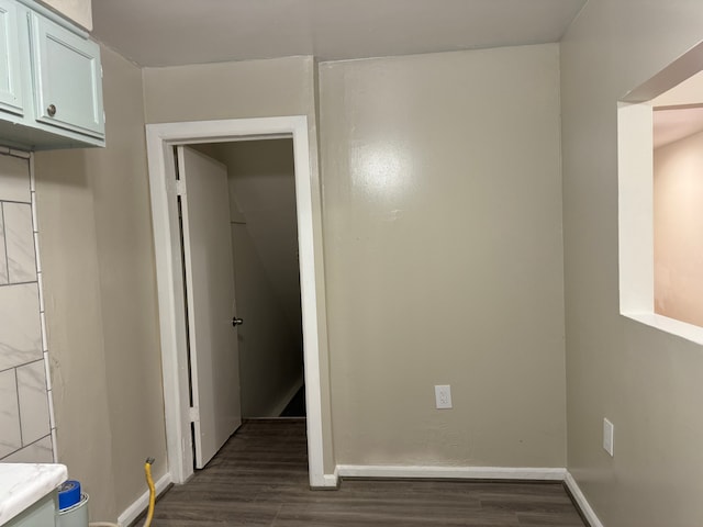 interior space featuring dark wood-type flooring