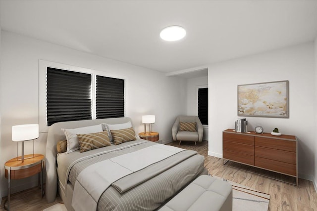 bedroom featuring light hardwood / wood-style floors