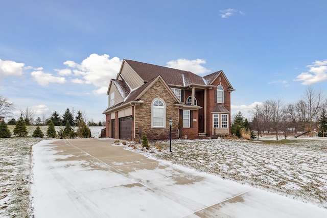 front of property featuring a garage