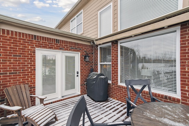 deck featuring grilling area