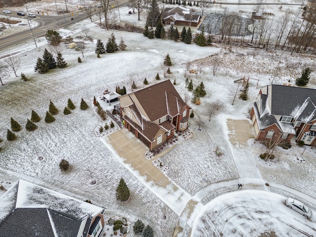 view of snowy aerial view