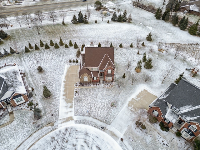 view of snowy aerial view