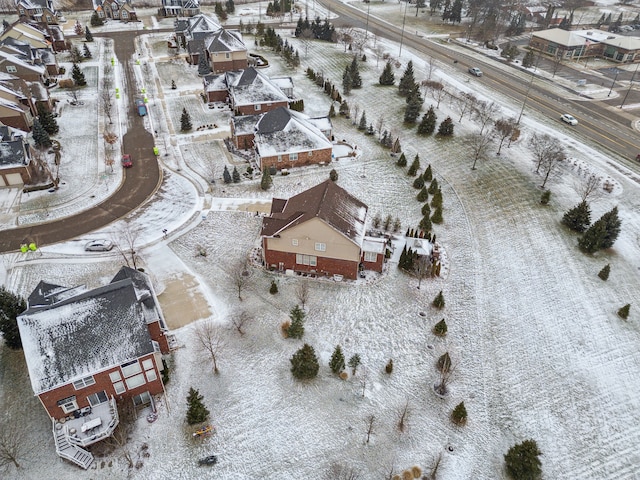 view of snowy aerial view