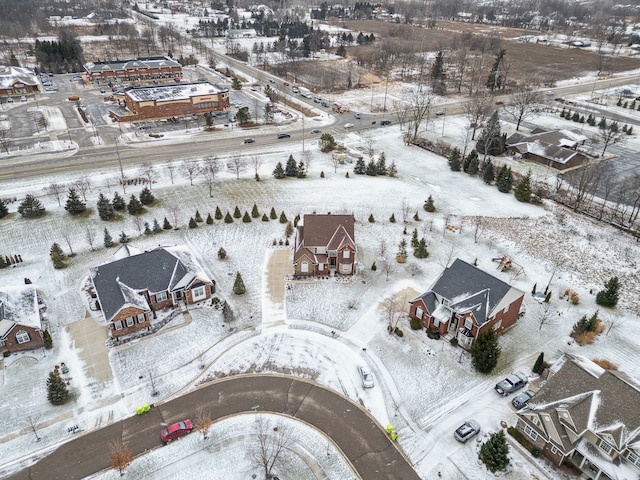 view of snowy aerial view