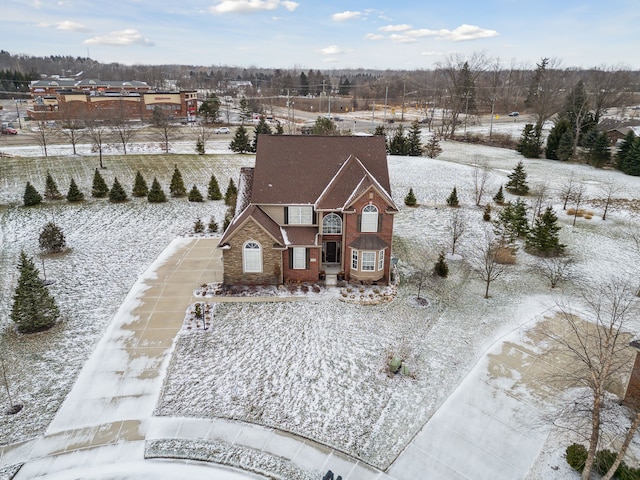 view of snowy aerial view