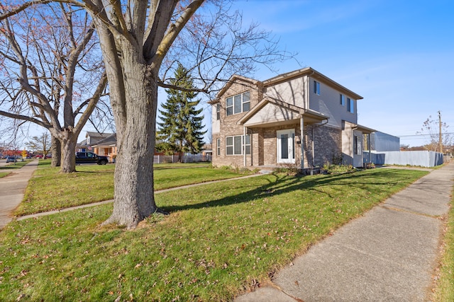 view of front of house with a front yard