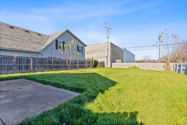 view of yard with a patio area