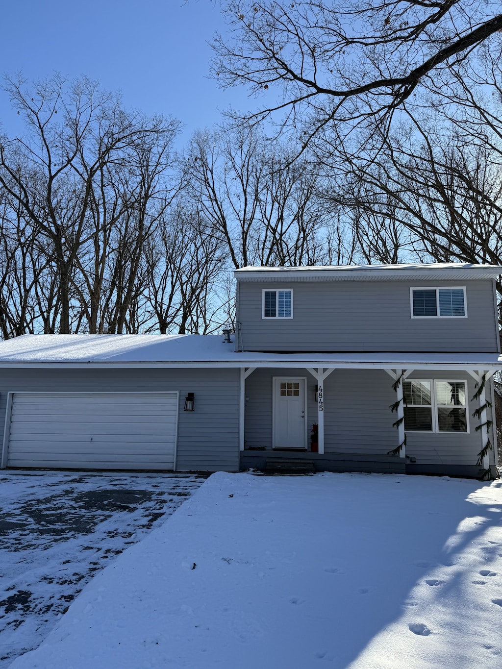 view of front property with a garage