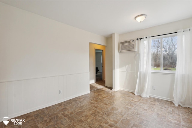 empty room with a wall mounted air conditioner