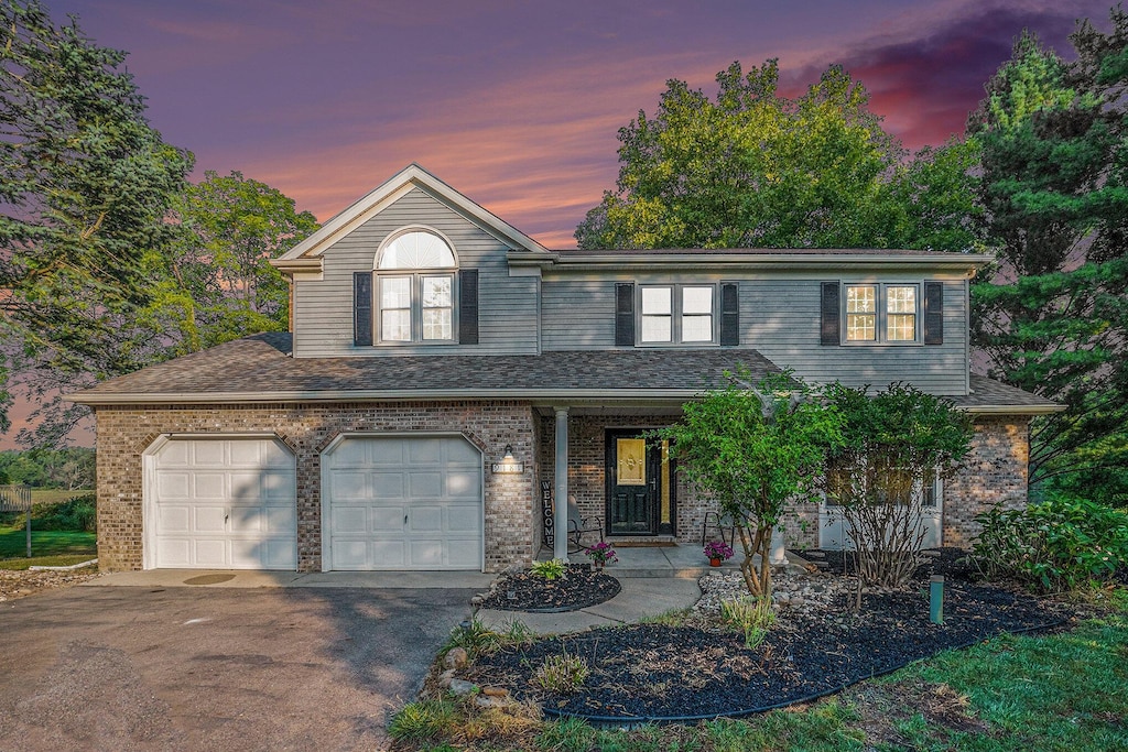 view of property with a garage