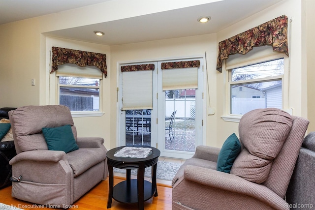 8268 Doncaster Dr, Sterling Heights, MI 48312 - sitting room with healthy amount of natural light, light wood-type flooring, and recessed lighting