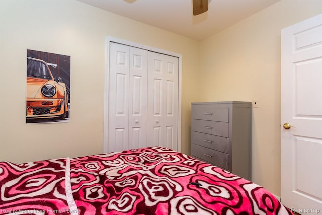 8268 Doncaster Dr, Sterling Heights, MI 48312 - bedroom with a closet and a ceiling fan