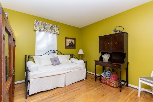 bedroom featuring light hardwood / wood-style flooring