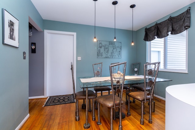 dining room with hardwood / wood-style flooring