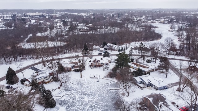 view of snowy aerial view