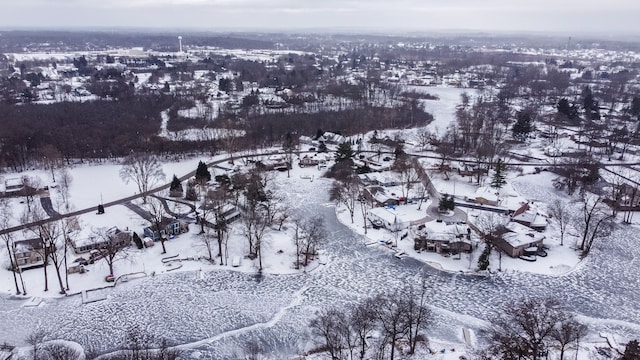 view of snowy aerial view