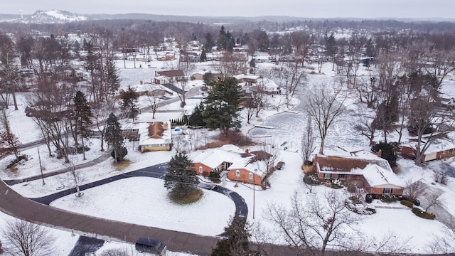 view of snowy aerial view