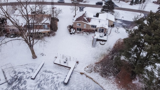 view of snowy aerial view