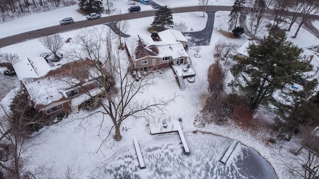 view of snowy aerial view