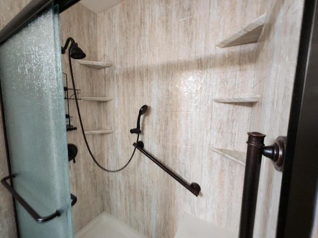 interior details with a shower
